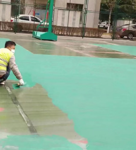 普陀球场地面翻新